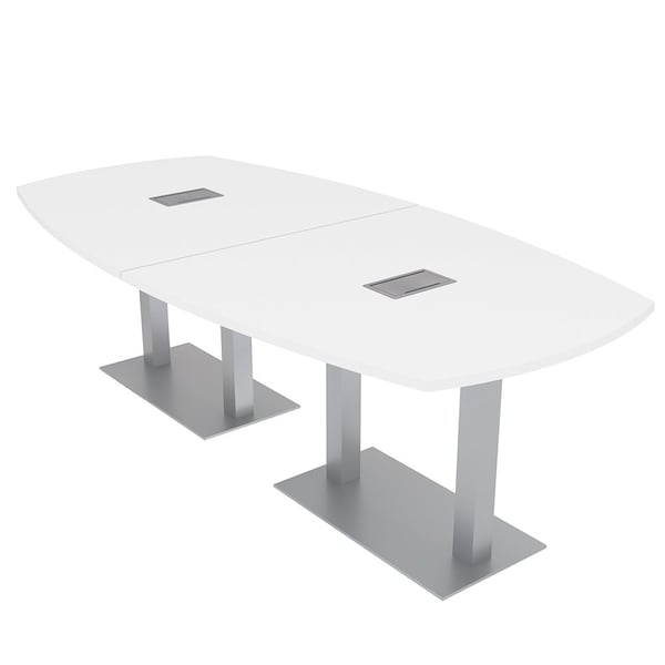 45 in W, 96 in L, 29 in H, Engineered Wood Top, White